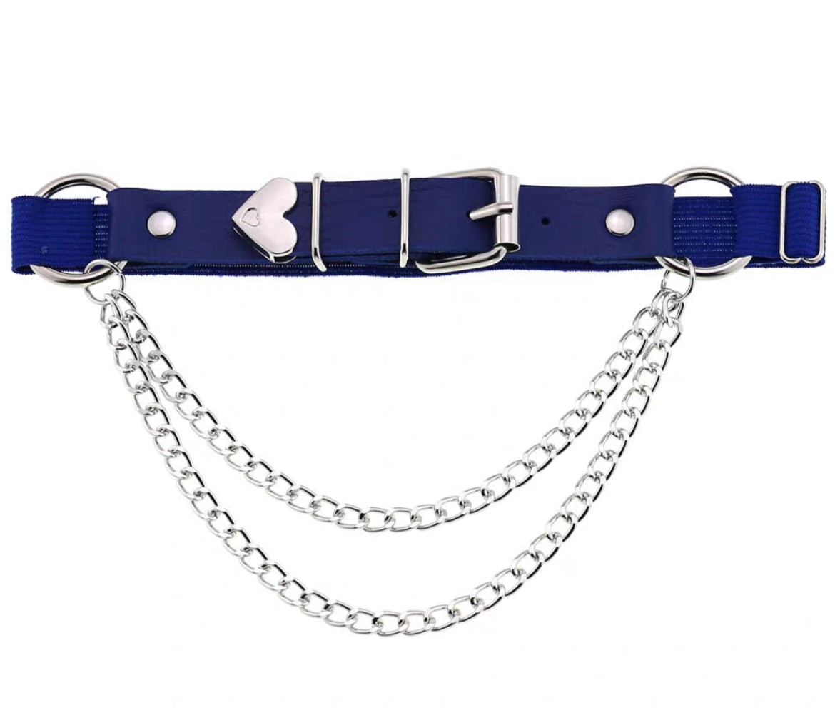 Heart Chain PU Leather Thigh Garter