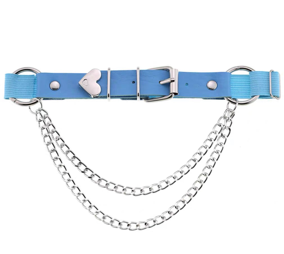 Heart Chain PU Leather Thigh Garter