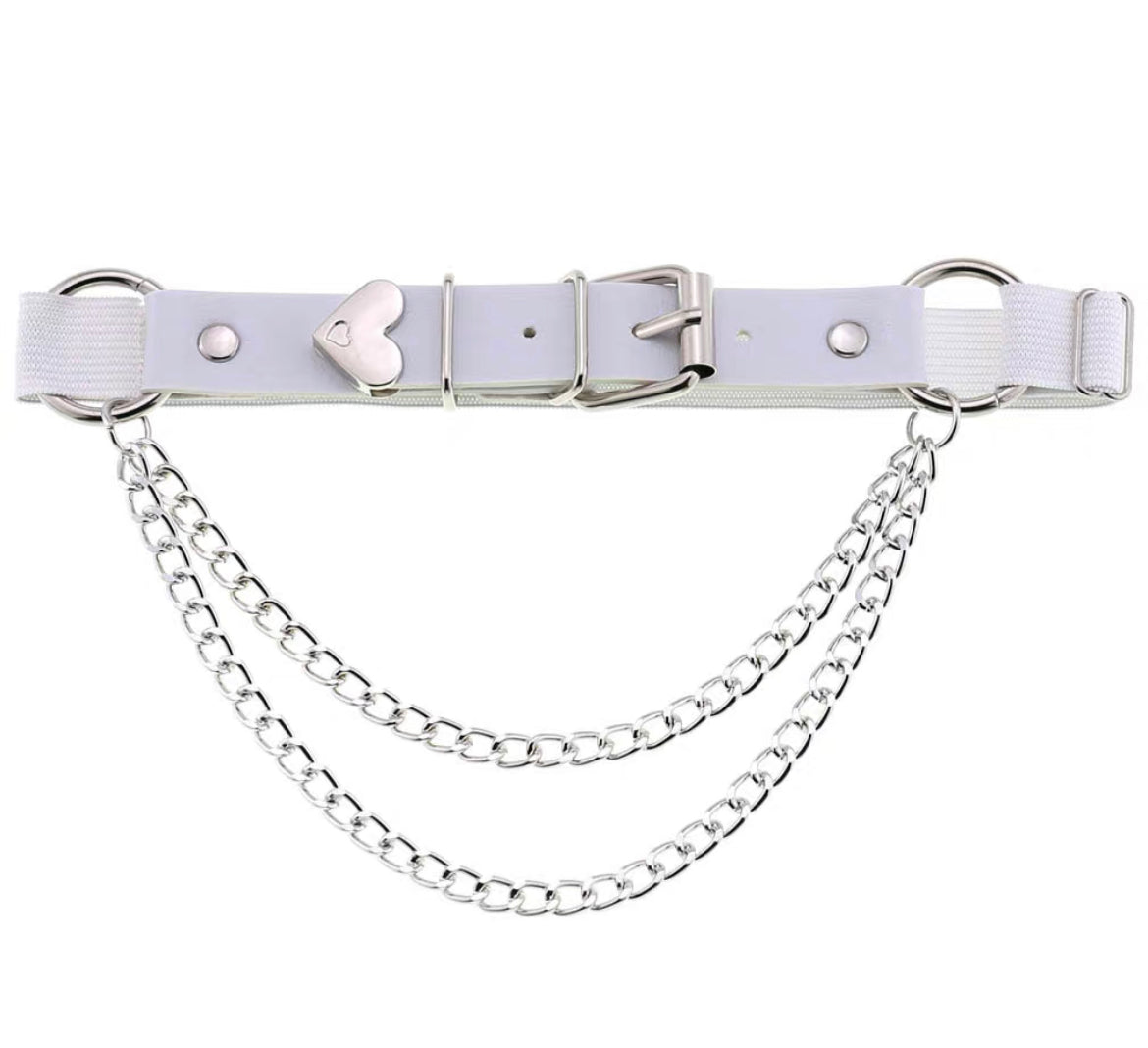 Heart Chain PU Leather Thigh Garter