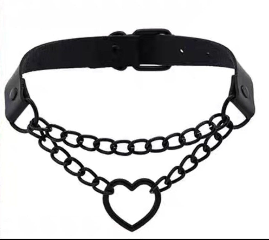 Martingale Collar Choker Necklace with Leash