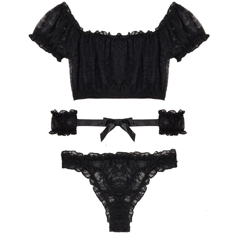 Pure Innocence Hand Bondage Restraint Outfit Set • Sexy Lingerie • Sex BDSM Roleplay