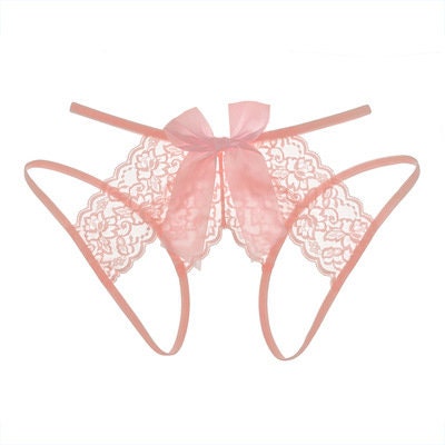Lace Ribbon Crotchless Panty • Sexy Lingerie • Sexy Panty