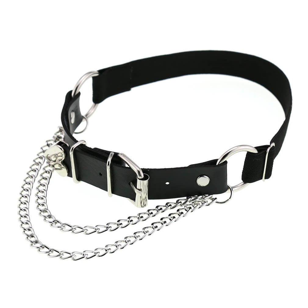 Heart Chain PU Leather Thigh Garter