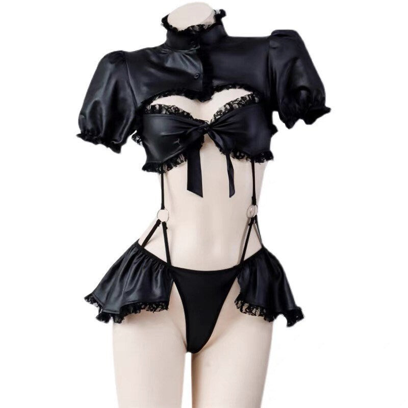 PU Sexy Dominatrix Bikini Outfit Set • Sex Cosplay • Sexy BDSM Lingerie