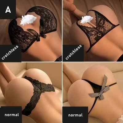 4pc Crotchless Sexy Mix & Match Panty Lingerie Set