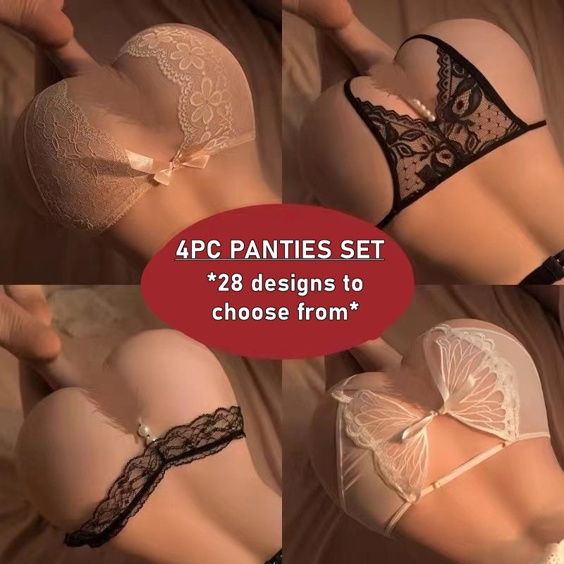 4pc Crotchless Sexy Mix & Match Panty Lingerie Set