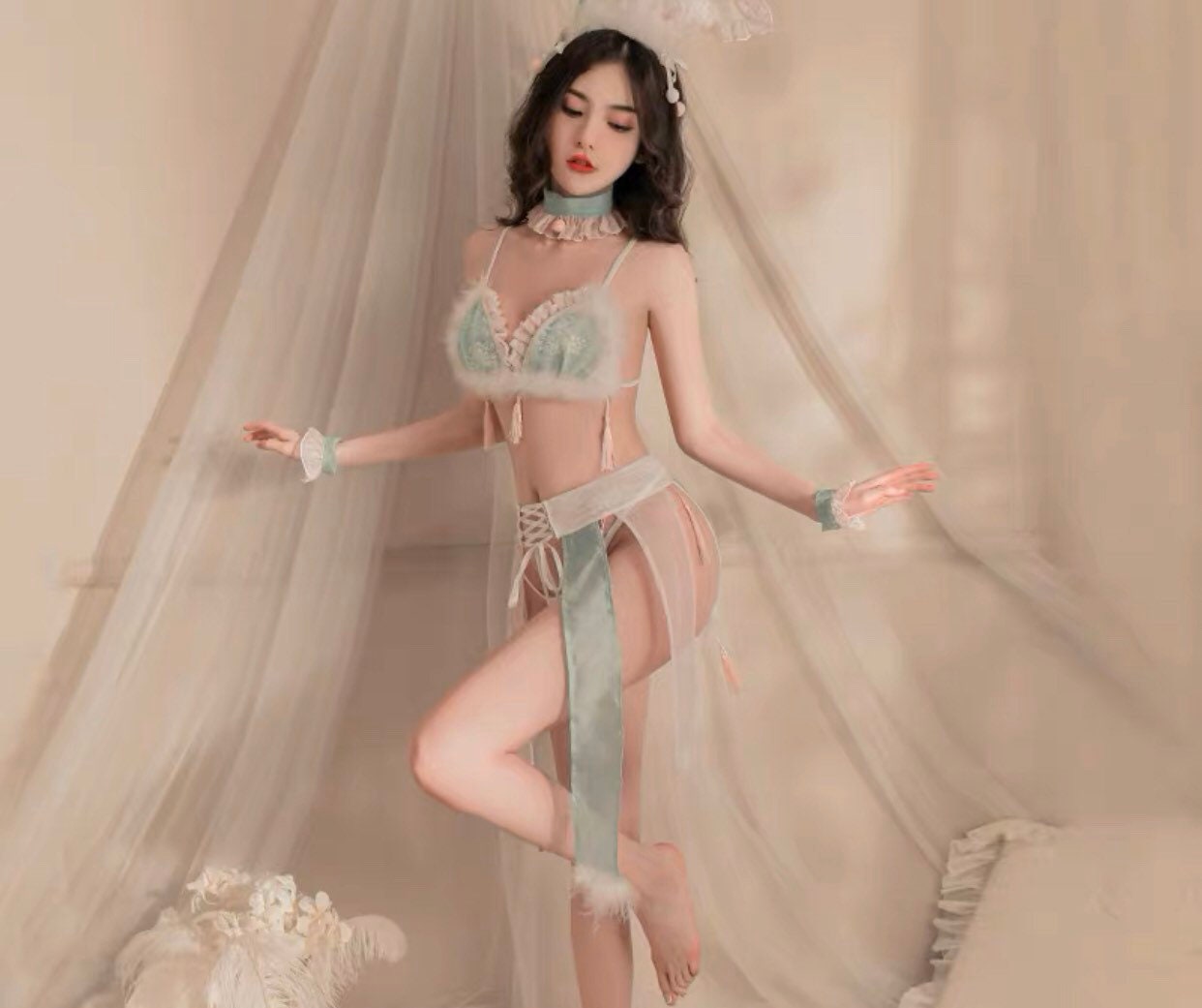 Oriental Bunny Fairy Sexy Outfit Set • Lolita Cosplay • Sexy Lingerie • Sexy Cosplay Roleplay