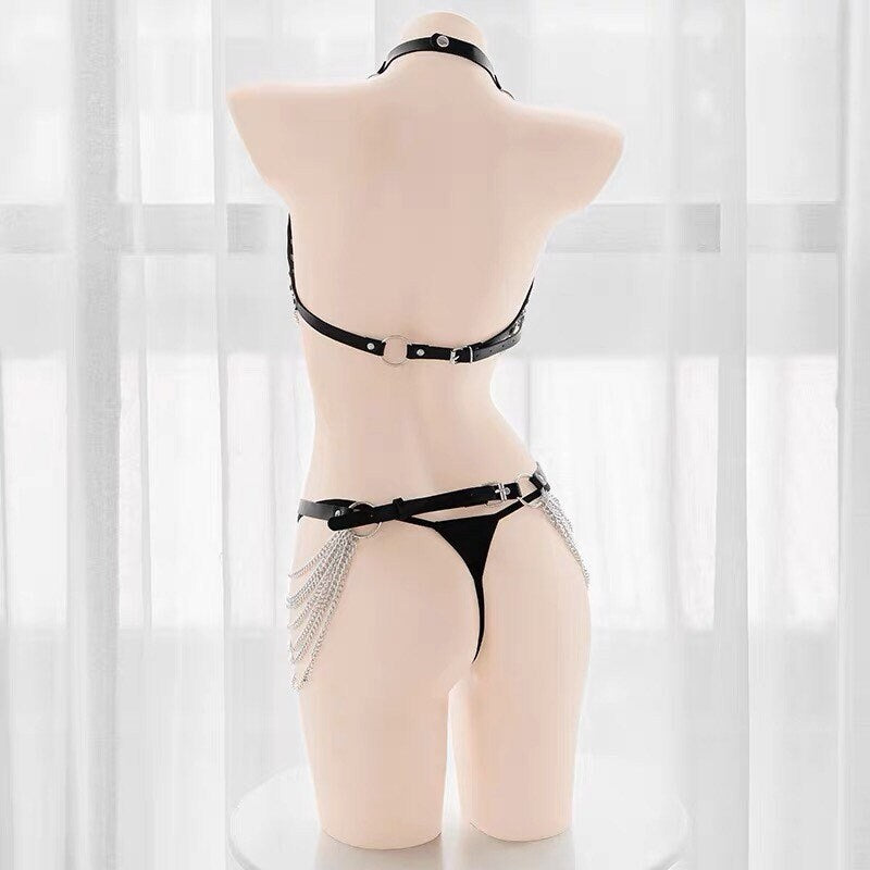 Aki Chained Dominatrix Bikini Outfit Set
