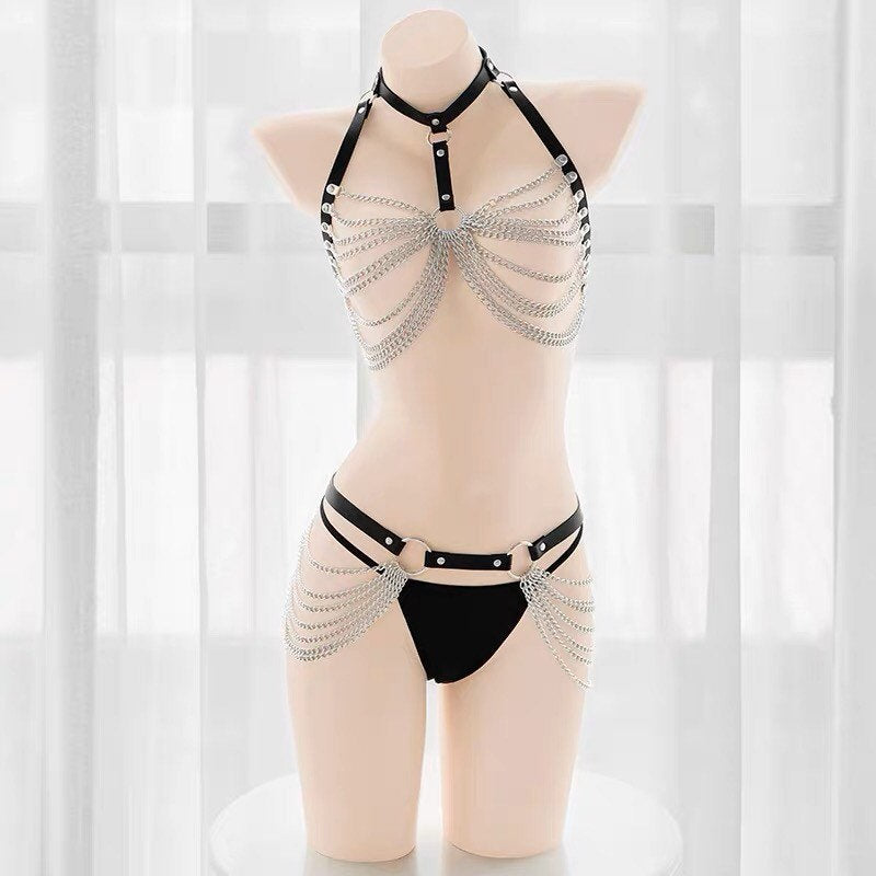 Aki Chained Dominatrix Bikini Outfit Set