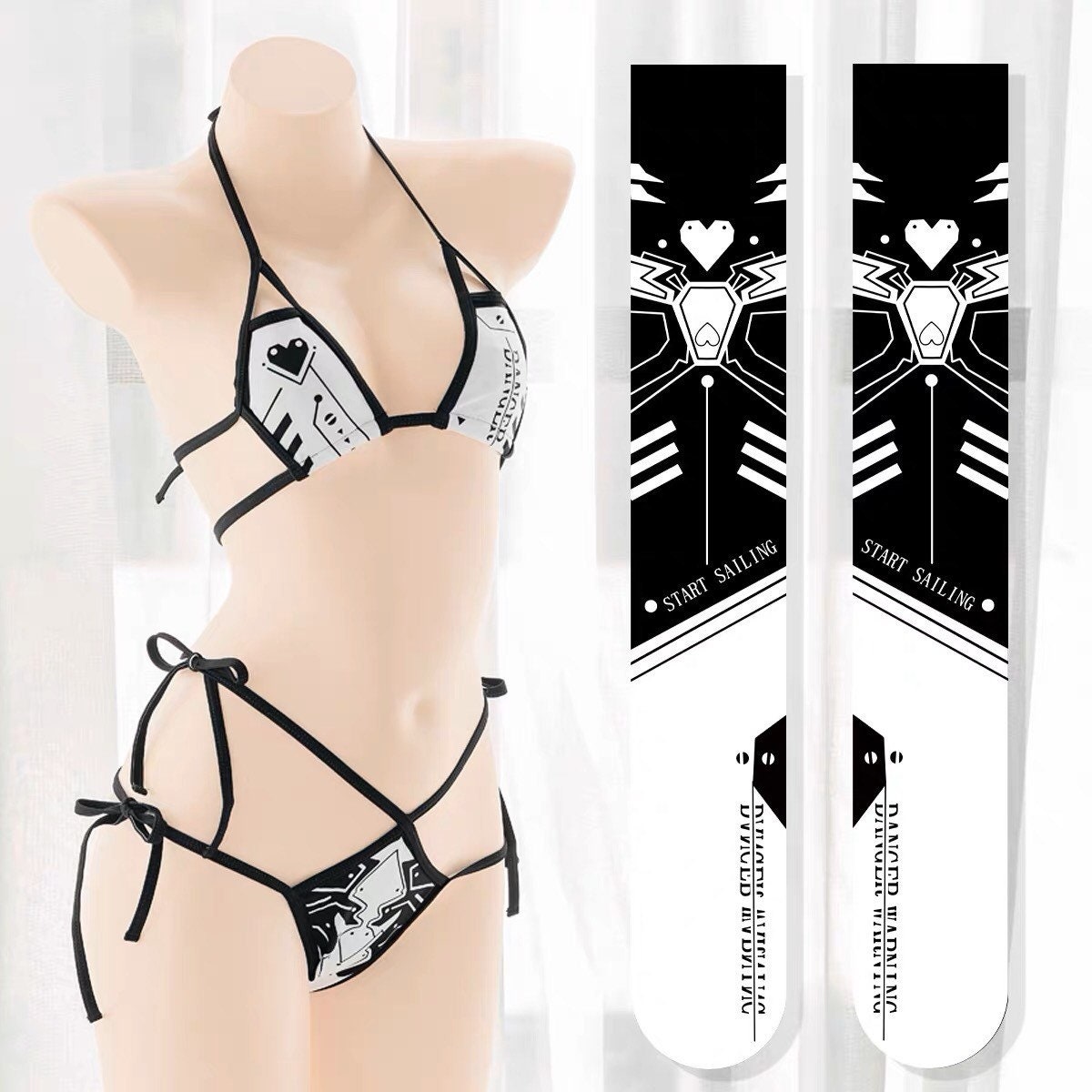 Alicia Futuristic Robotic Bikini Monokini One Piece Outfit Set