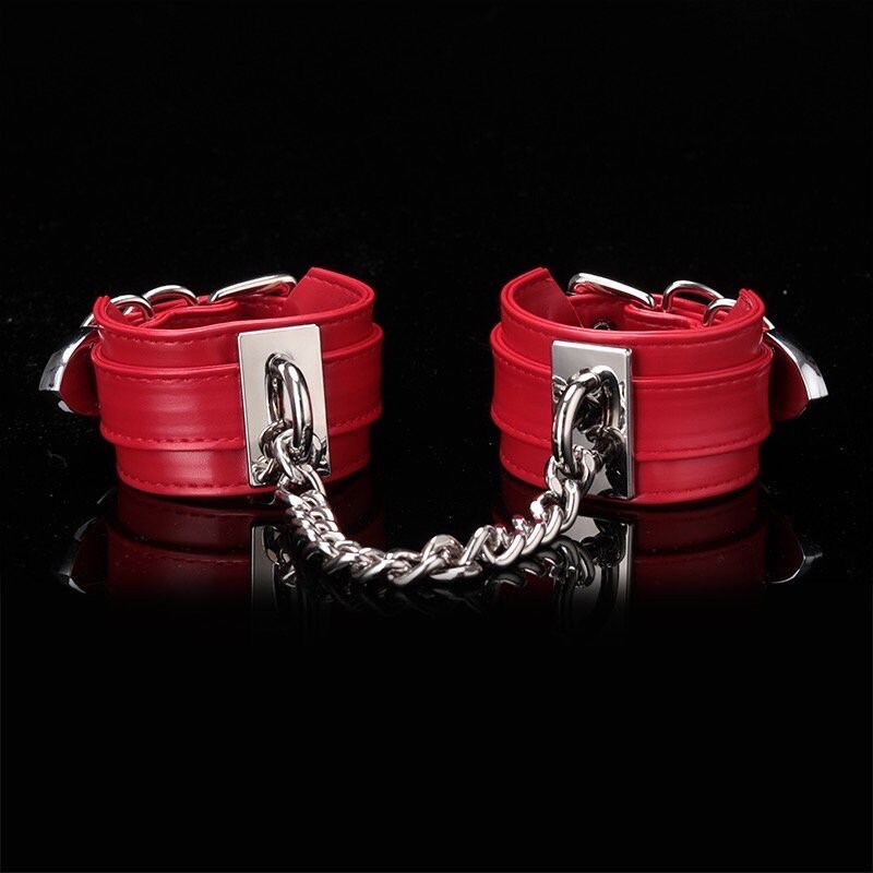 Classic Stylish Leather Chain Handcuffs Leg Cuff