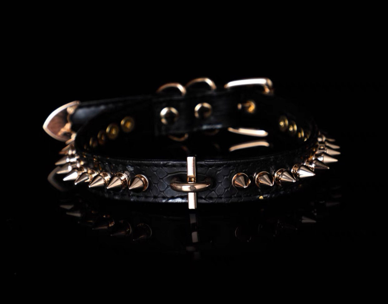 Spikey Ring Choker Chain Bracelet Necklace • Lolita Accessories • Adult Role Play • Cosplay Accessories