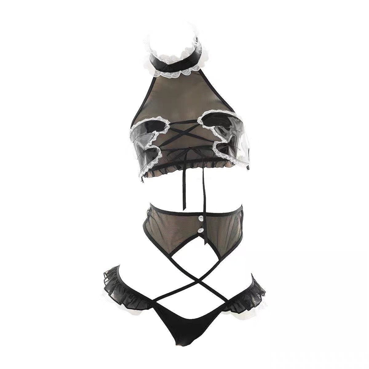 Black Maiden Bikini Seductive Temptress Outfit Set