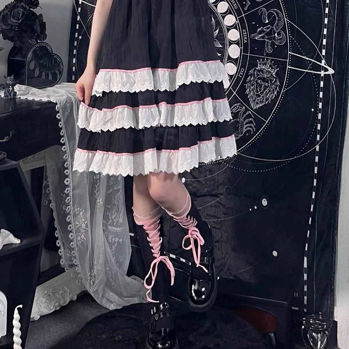 Lolita Gap Lace Stockings High Socks • Sexy Lingeries • Netted Fishnet Stockings