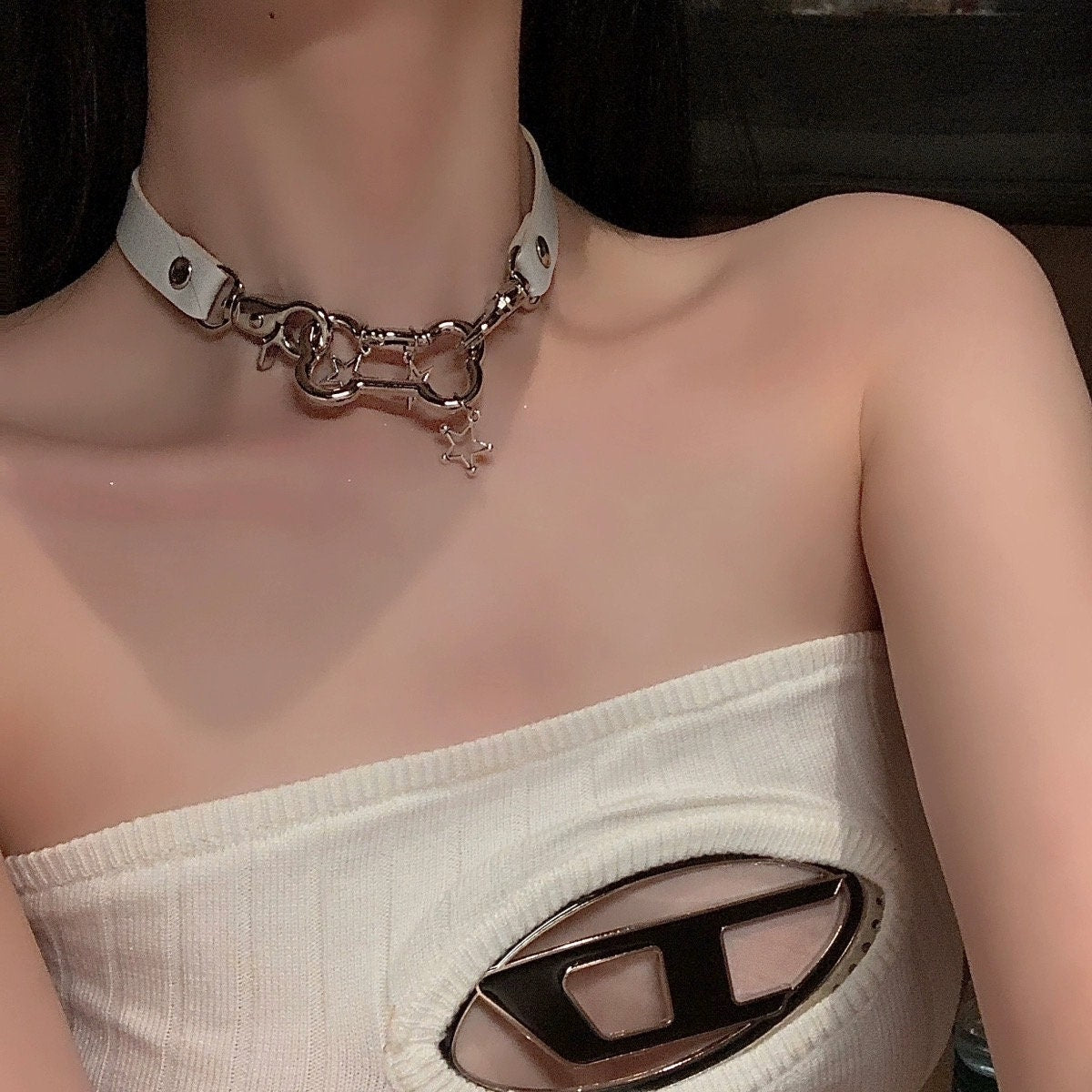 Dog Bone Choker with Leash