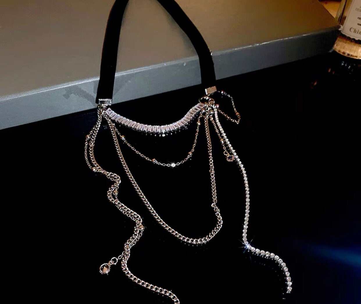 Layered Sexy Thigh Garter • Layered Chained Necklace | Wedding Garter | Thigh Chain | Leg Accessories | Cosplay Accessories