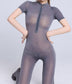 Catwoman Inspired Comfy Tight Crotchless Zipper Jumpsuit