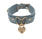 Double Hearts Lock Choker with Leash