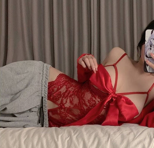 Sexy Wrap Me Up Ribbon Bow Present Gift Surprise Lingerie Set • Sexy Lingerie • Sex Roleplay