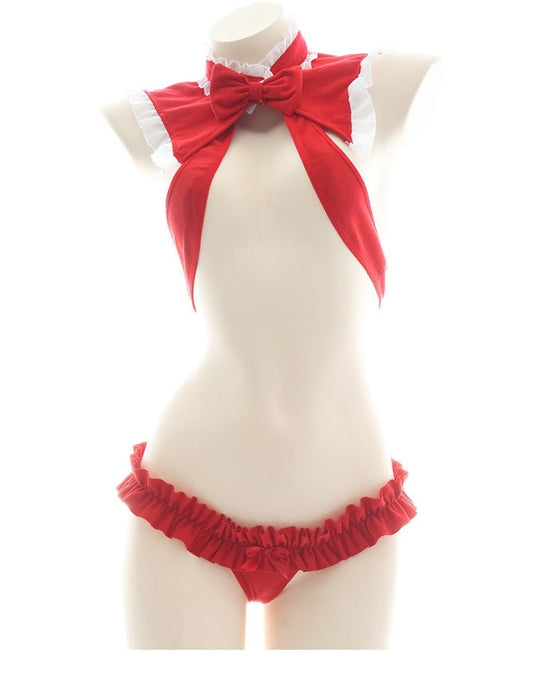 Sexy Maiden Bunny Ribbon Bow Outfit Set • Lolita Cosplay • Sexy Lingerie