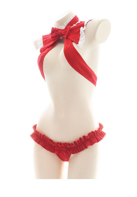 Sexy Maiden Bunny Ribbon Bow Outfit Set • Lolita Cosplay • Sexy Lingerie