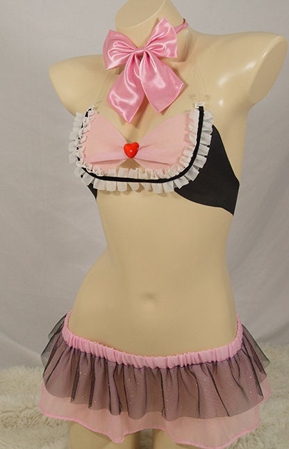 Pink Innocent Japanese Schoolgirl Revealing Outfit Set  • Lolita Cosplay  • Sexy Lingerie Costumes