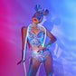 Minnie Holographic Reflective Futuristic Stage Outfit Set