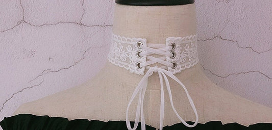 Lace Corset Tie Choker Necklace • Cosplay Accessories