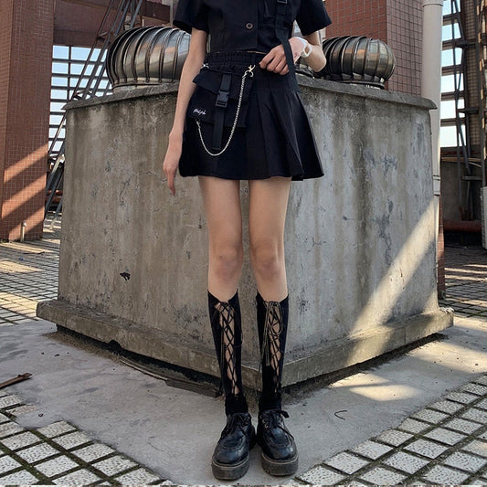 Self Tie Stockings High Socks • Sexy Lingeries • Netted Fishnet Stockings