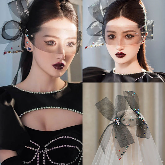 Bedazzled Bejeweled Bridal Eye Mesh