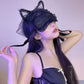 Lace Blindfold Eye Mask + Polka Dot Kitty Ears Mesh Headdress Headband Handcuff Set • Adult Role Play • Restraints • BDSM