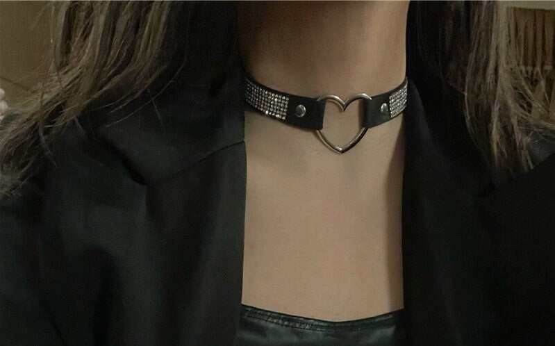 Punk Heart Bejeweled Choker Necklace • Cosplay Accessories