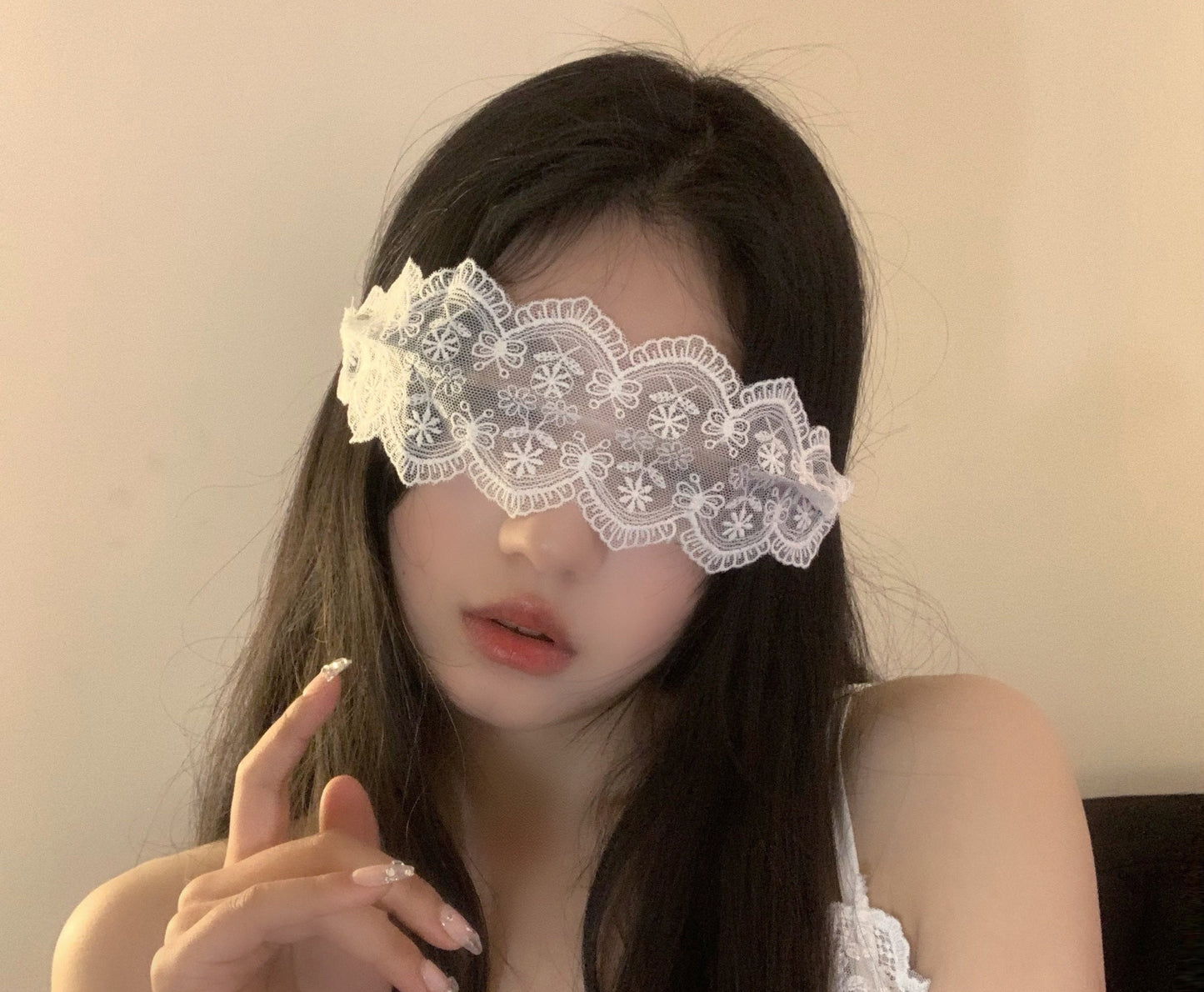 Sexy Crochet Lace Blindfold Eye Mask • Adult Role Play • Restraints • BDSM