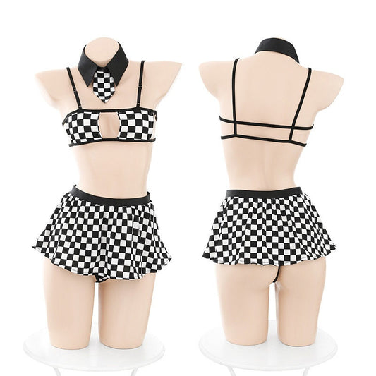 Checkered Racer Girl Outfit Set