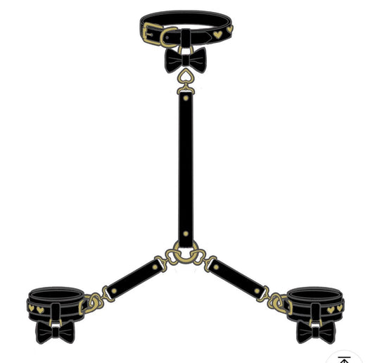 Lolita BDSM Shiny Collar Leash Chain Handcuffs Set • Adult Role Play • BDSM Bondage Restraints • Gag Fetish