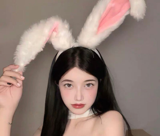 Huge White Bunny Ears Headband Hairband