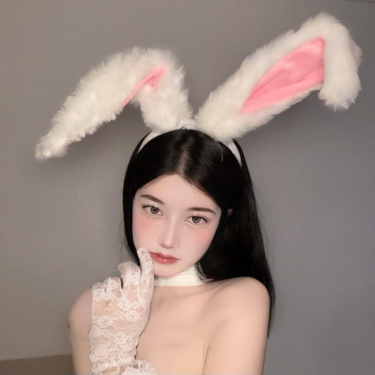 Huge White Bunny Ears Headband Hairband