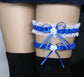 2pc Lace Ribbon Ruffles Choker Thigh Garter