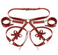 PU Leather Ribbon Bondage Restraint Garter Handcuffs Set • Adult Role Play • BDSM Bondage Restraints • Gag Fetish