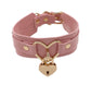 Double Hearts Lock Choker with Leash