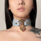 Circular Heart Lock Choker with Leash