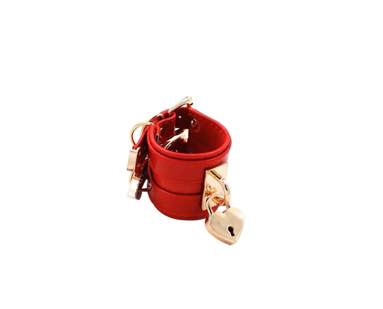 Double Layered Heart Lock Wristlet Bracelet