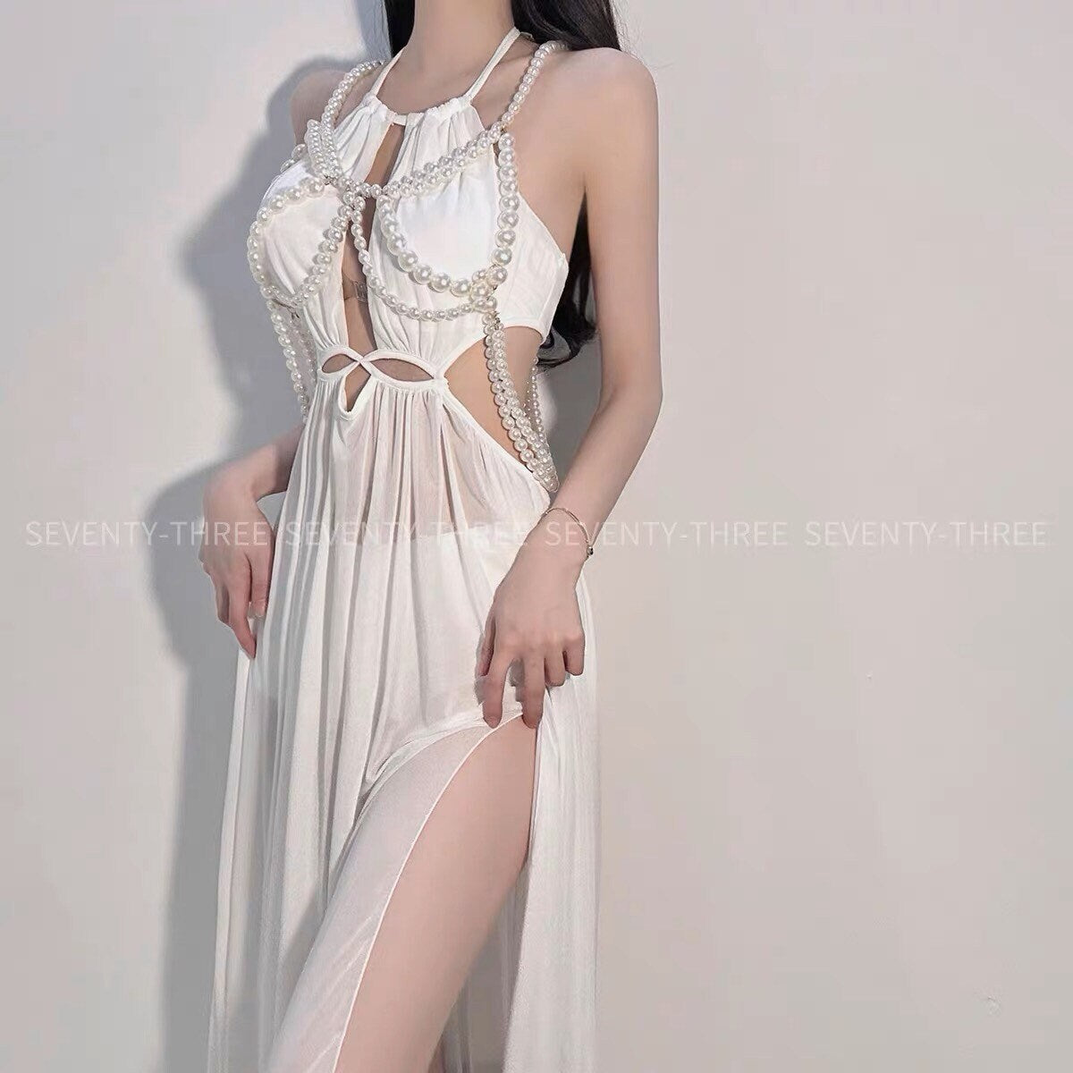 White Persian Princess Goddess Pearls Body Chain Outfit Set  • Sex Cosplay  • Sexy Goddess Lingerie •  Beachwear