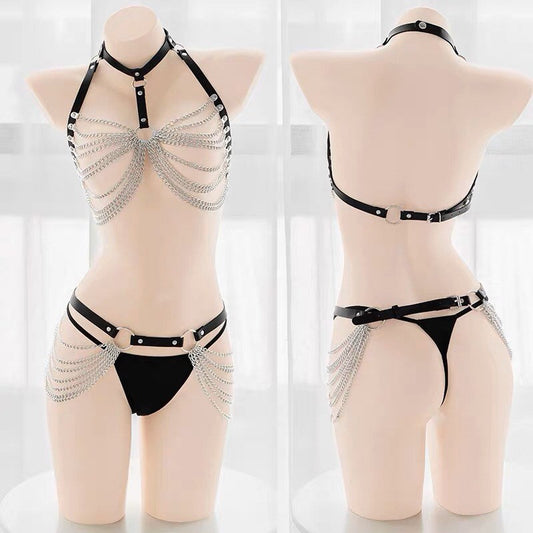 Aki Chained Dominatrix Bikini Outfit Set