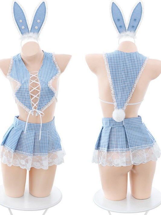 Melody Checkered Maiden Bunny Outfit Set