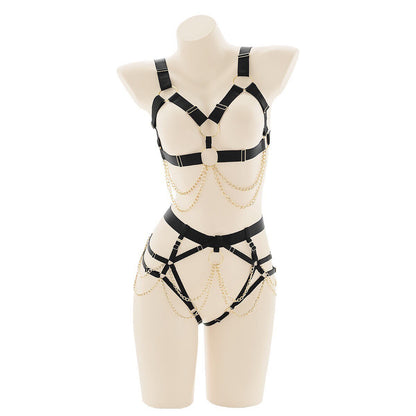 Chained Exposed Body Harness Set