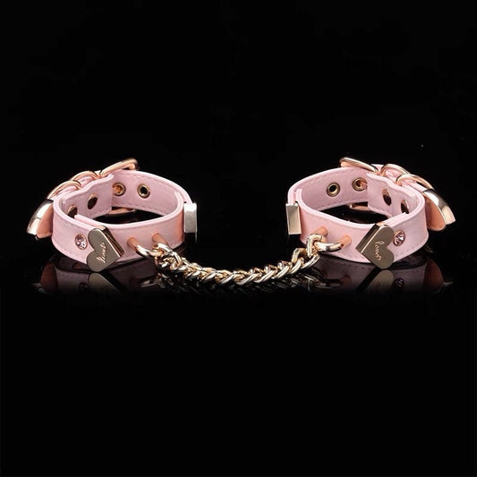 Hearty Short Chain Leather Handcuffs Leg Cuff