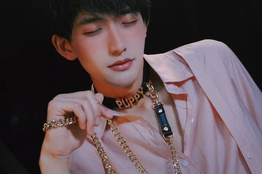 PERSONALIZED NAME Snakeskin Leather Choker Chain Necklace • Lolita Accessories • Adult Role Play • Cosplay Accessories