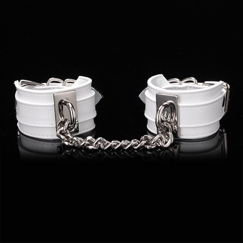 Classic Stylish Leather Chain Handcuffs Leg Cuff