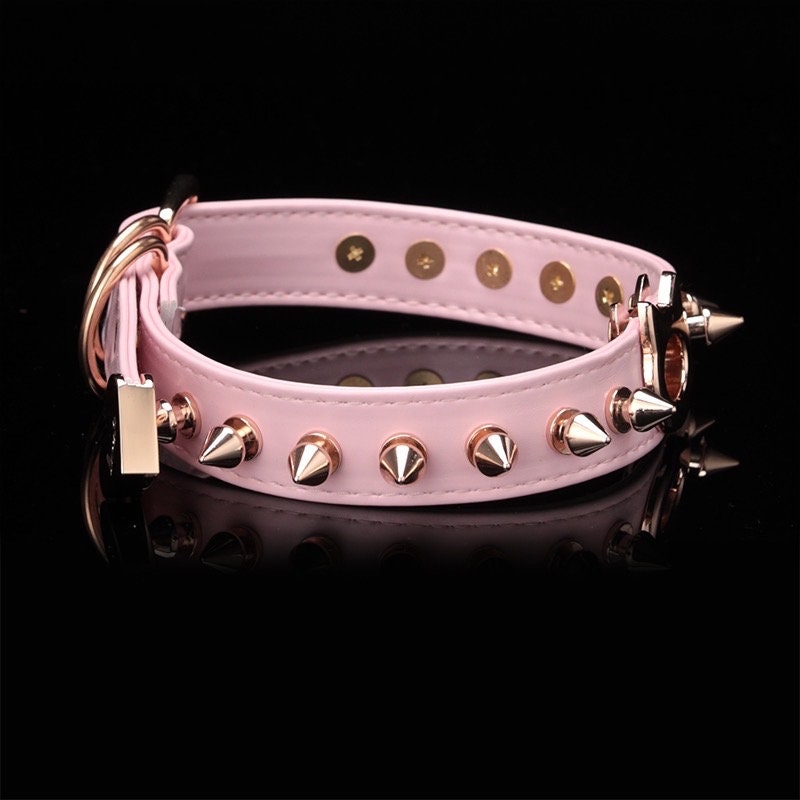 Spikey Kitty Choker Necklace with Leash • Lolita Accessories • Adult Role Play • Cosplay Accessories